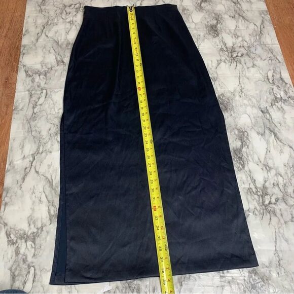 Y2K 2 Piece Skirt Top Formal Set Navy Blue Sparkle Stretch Top size 11 - Picture 6 of 11